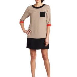 Ted Baker tunic crepe mini dress beige